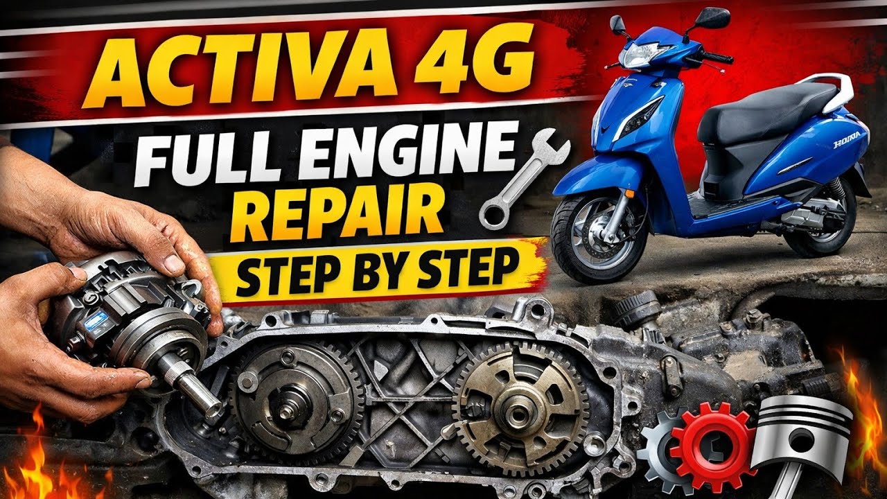 Activa 4G Full Engine Repair 🔧 | Complete Engine Work Step By Step | #Mechanic #engine repair  