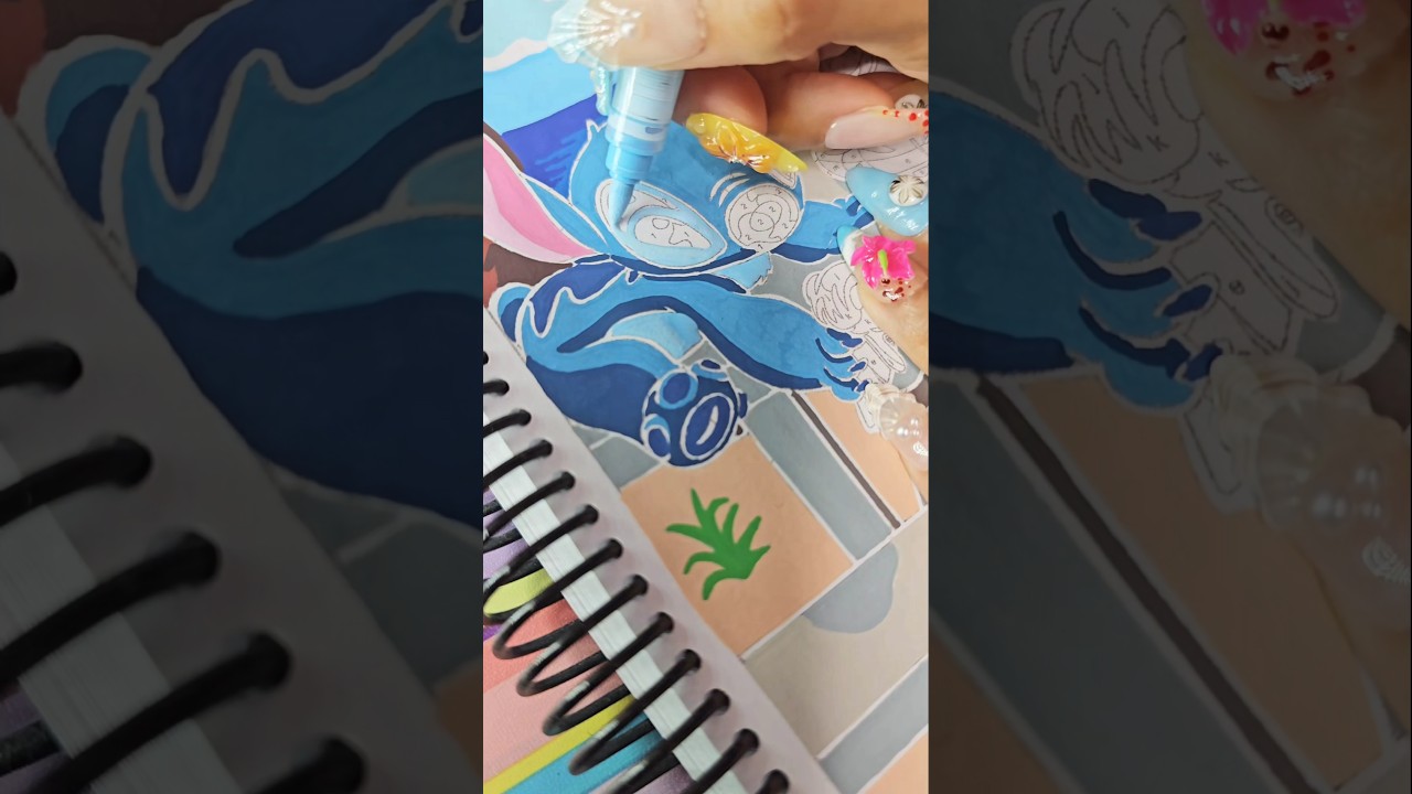 Lilo & Stitch Disney Mystery Color By Number - PART 4 #coloring #disney #acrylicmarker