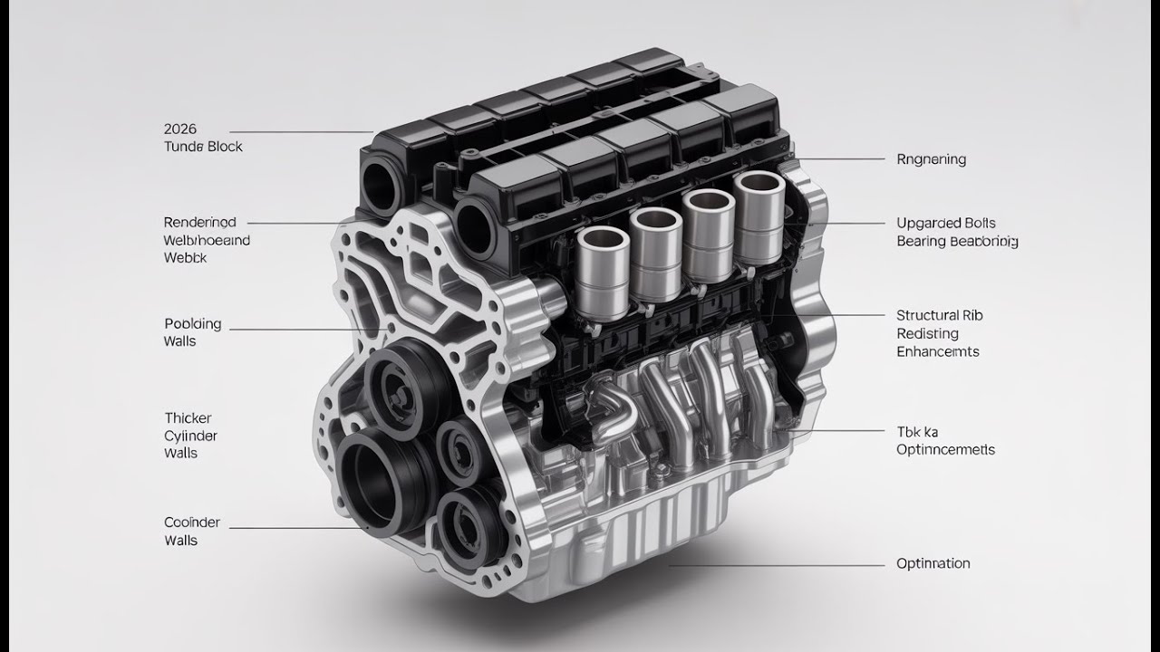 Усилитель блока цилиндров двигателя Toyota Tundra 2026 года (видно)
