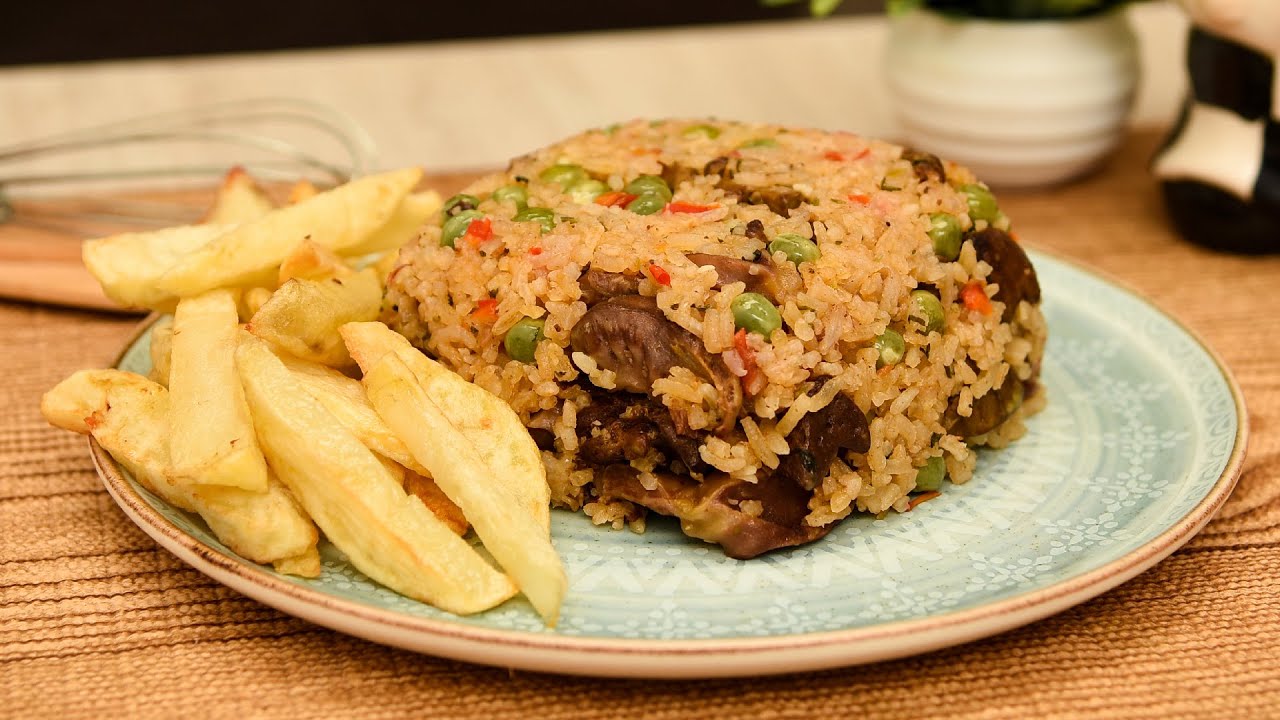 Arroz con menudencia de pollo / cómo preparar el arroz / recetas con arroz