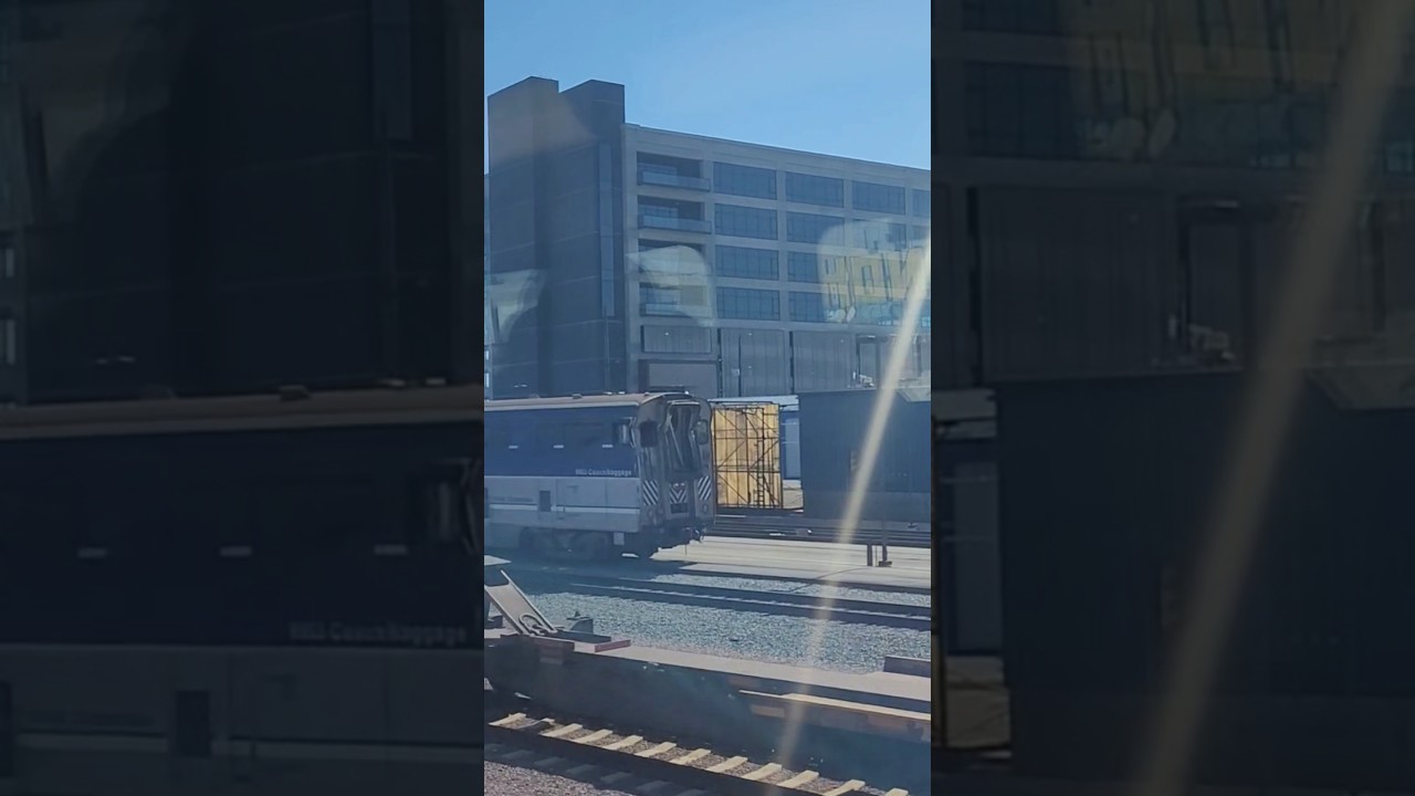 Passing by damaged CDTX 6953 at the Amtrak 8th Street Yard on Metrolink 1752 on 4-19-25.