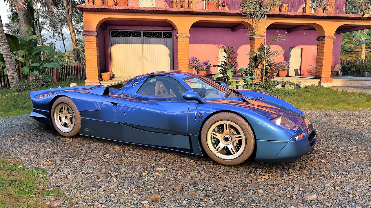 Forza Horizon 5 . Nissan R390 (GT1) 1998 . Car Show Speed Jump Crash Test Drive .