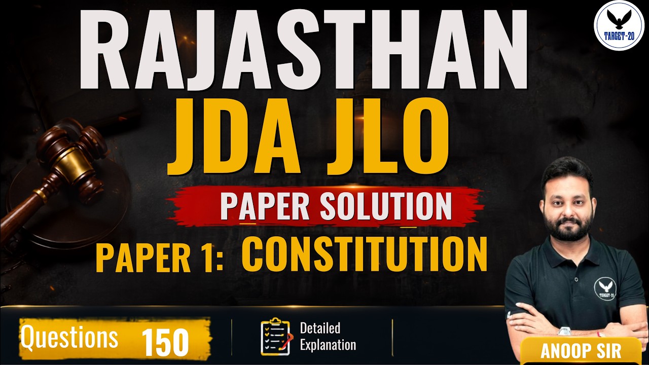 Rajasthan JDA JLO Paper Solution | Paper 1 Constitution | 150 Questions Explained | By Anoop Sir