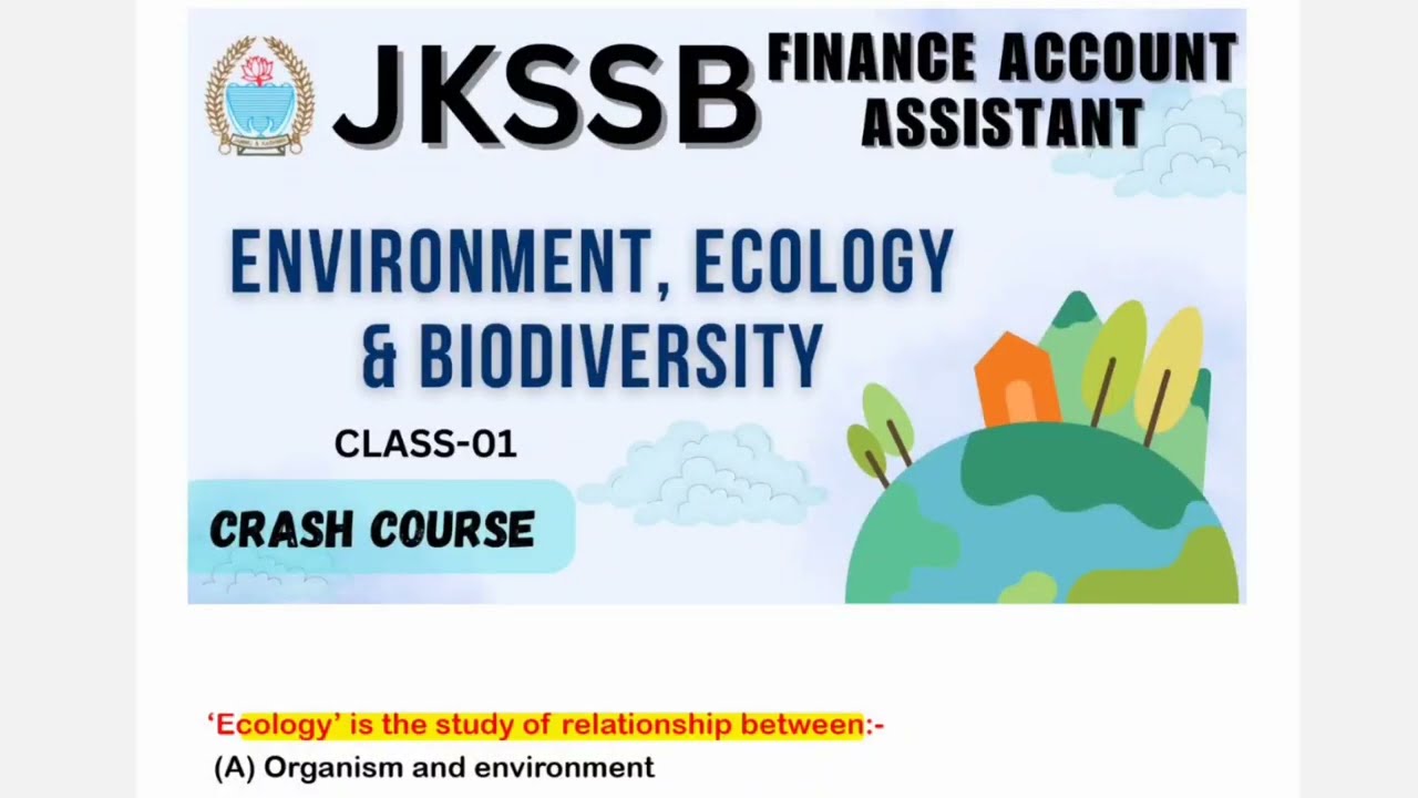 ENVIRONMENT, ECOLOGY & BIO-DIVERSITY || MCQS SET-01 || TOP 50 MCQS BY MEHAK MA'AM #jkssb #jkssbfaa