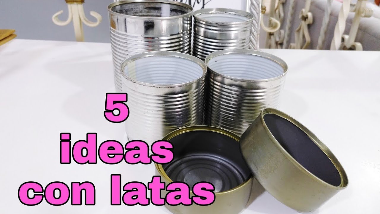 DIY 5 IDEAS PARA DECORAR Y RECICLAR LATAS DE ALUMINIO |MANUALIDADES FACILES CON LATAS
