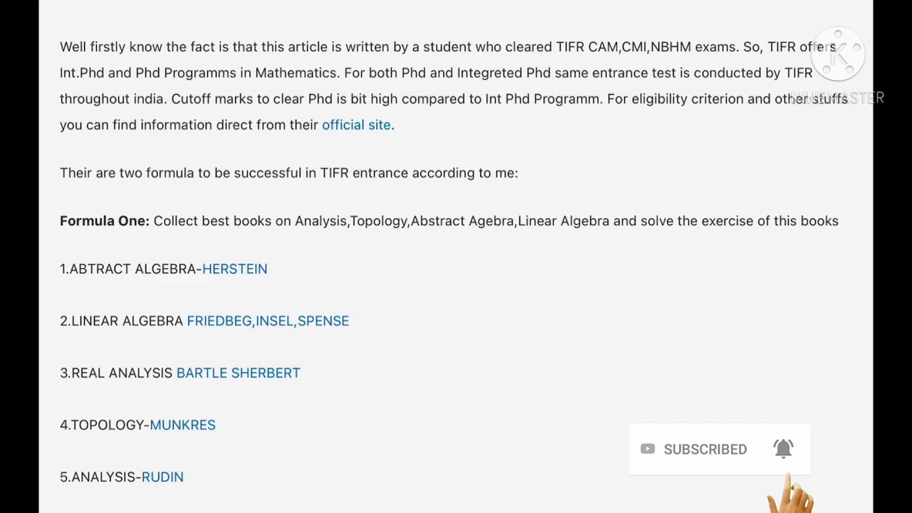 HOW TO PREPARE FOR TIFR MATH