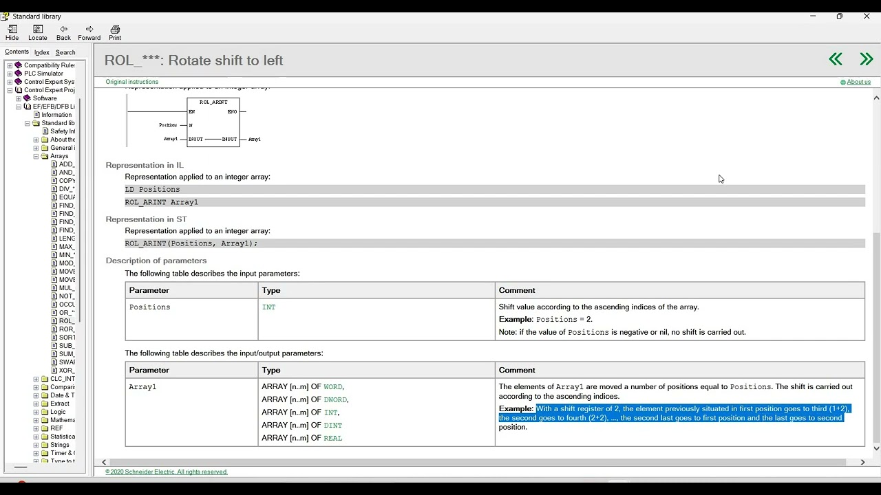 EcoStruxure Control Expert Arrays ROL And ROR Function Block || M580 PLC || M340 PLC