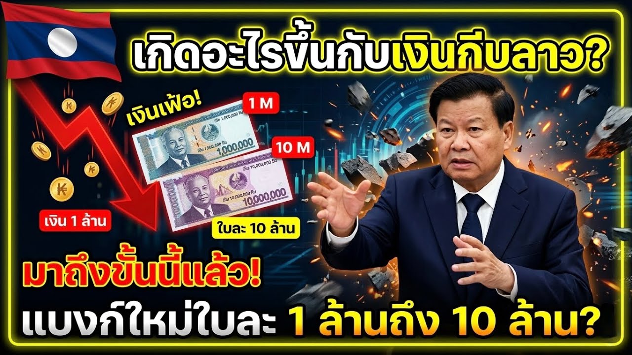 เกิดอะไรขึ้นกับเงินกีบลาว? มาถึงขั้นนี้แล้ว! แบงก์ใหม่ใบละ 1 ล้านถึง 10 ล้าน?!🔥😱