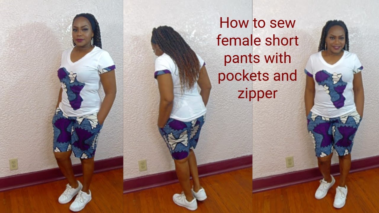 How To: Cut And Sew Female Short Pant With Pocket And Zipper (Part 2)