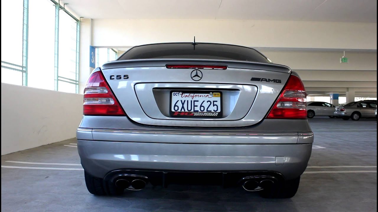 C55 AMG (RENNtech Headers) LOUD SOUNDS!! Revving + Parking Garage!