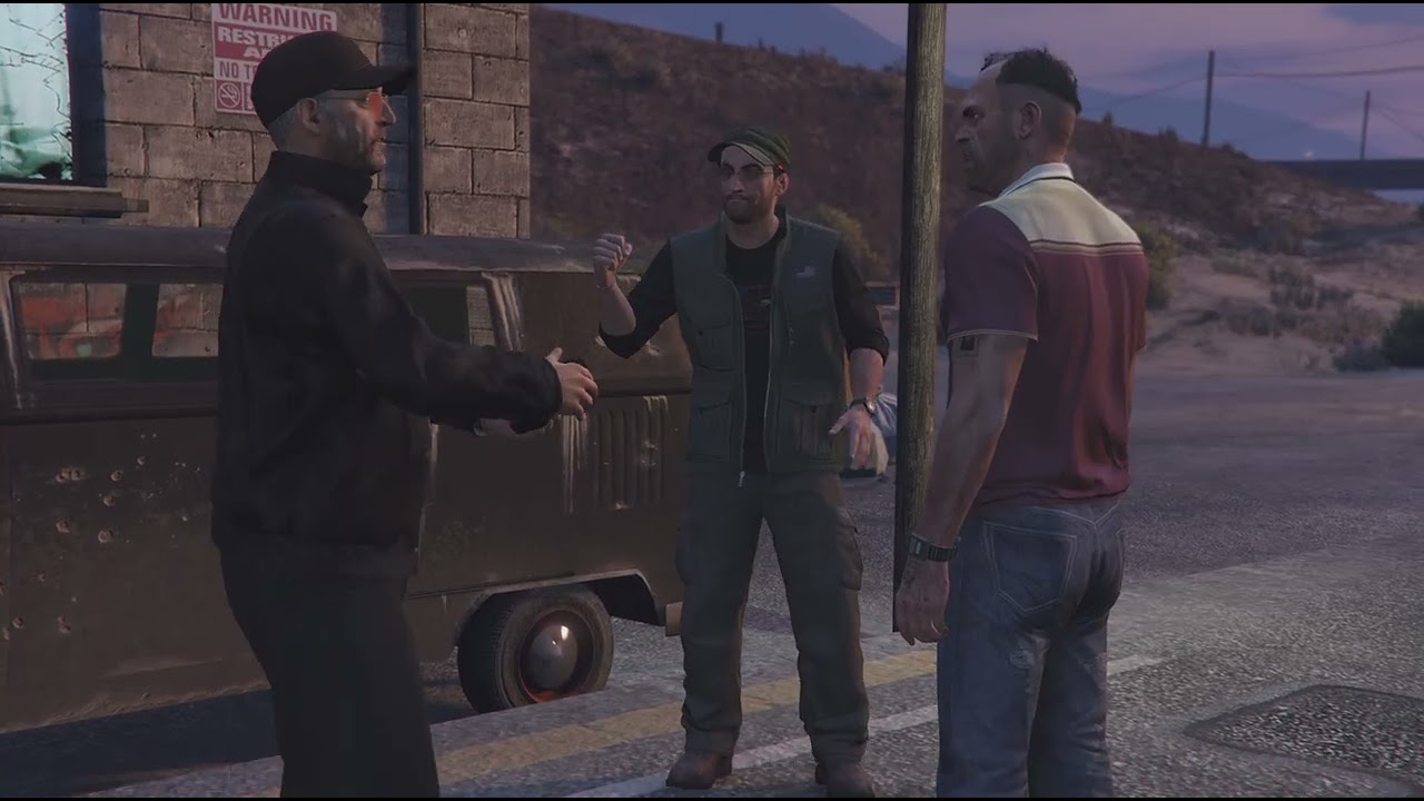 Trevor falling out of the sky then arresting immigrants