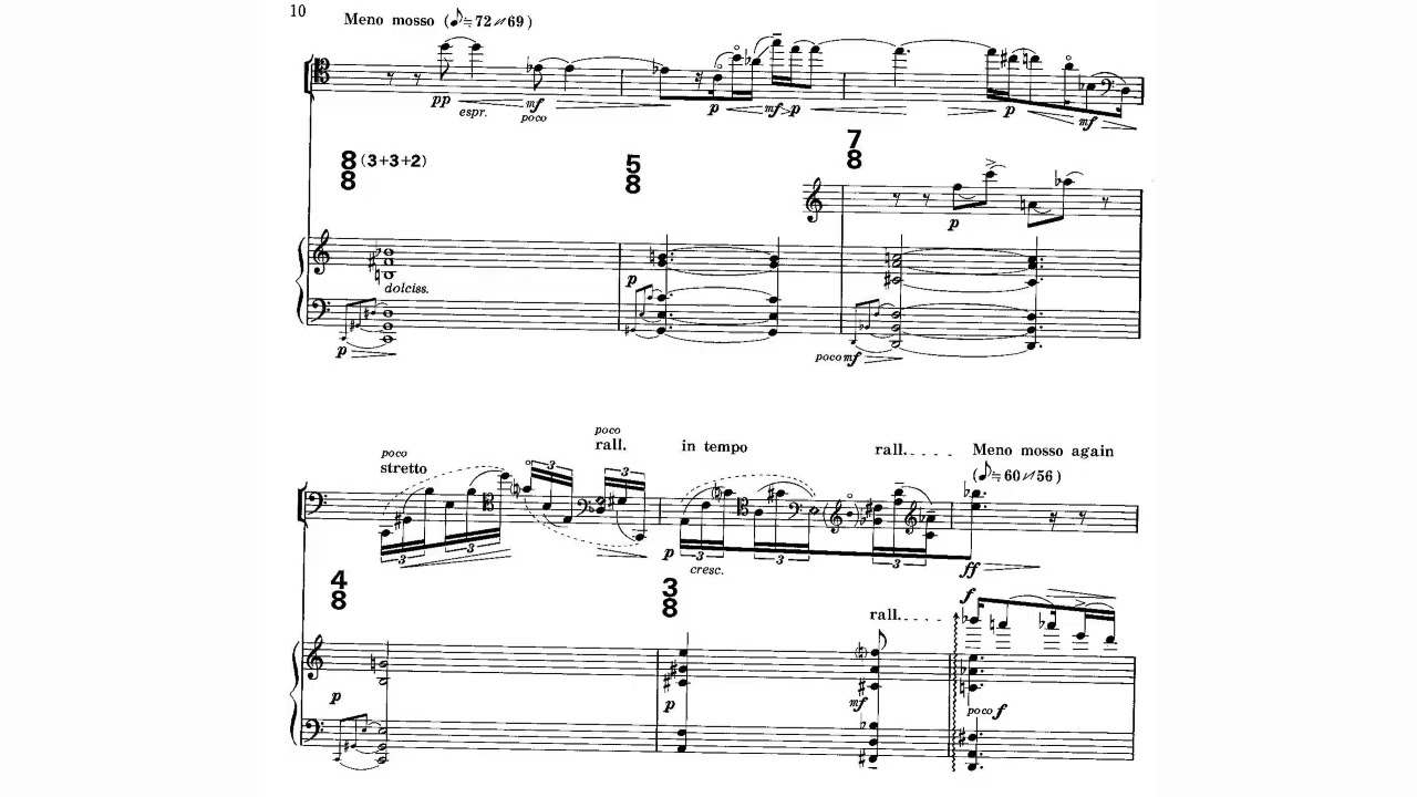 Toru Takemitsu - Orion for 'Cello and Piano (1984) [Score-Video]