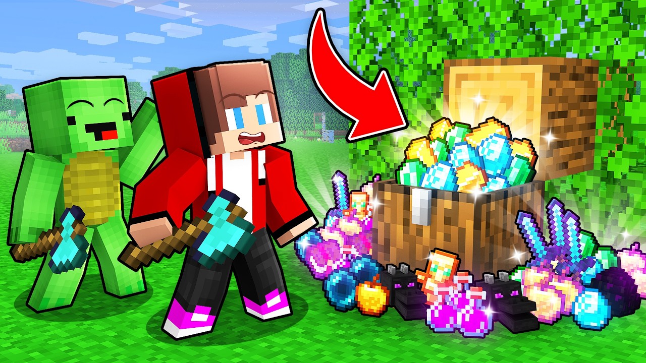 Mikey and JJ: Minecraft, But TREES are CHESTS - Maizen
