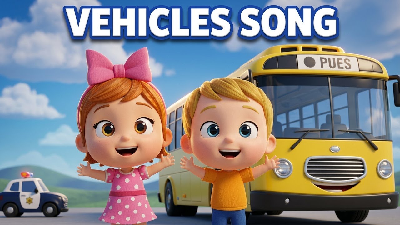 Vehicles Song for Kids 🚗🚍 | Cars, Bus, Train & Emergency Vehicles
