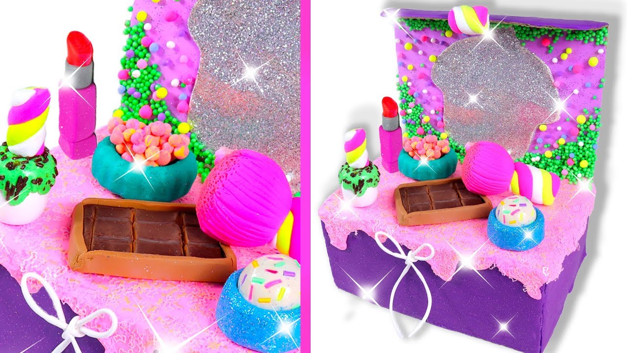 Play Doh Makeup Set Box How to Make Eyeshadow Lipstick Nail Polish Candy Cosmetics with Play Doh