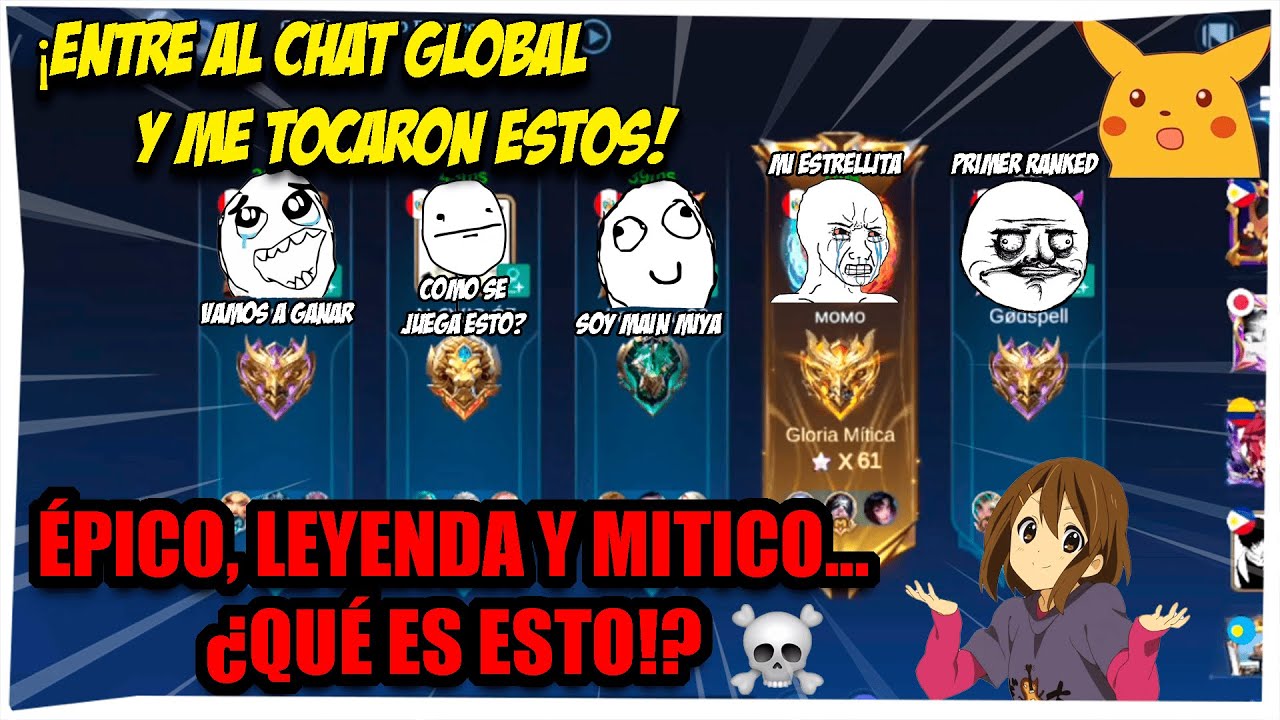 ¡Probamos las SALAS del CHAT GLOBAL en MLBB y PASO ESTO...!  😱 🥲|Mobile Legends Gameplay 🎮
