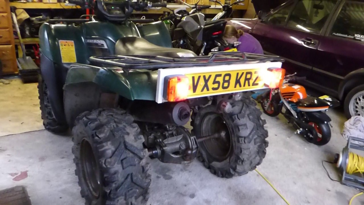 Kawasaki 2008 KVF650 Quad ATV Startup and Walk Around