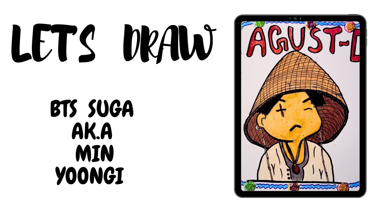 Let's Draw BTS SUGA🖌💜🐱[cute cartoon]
