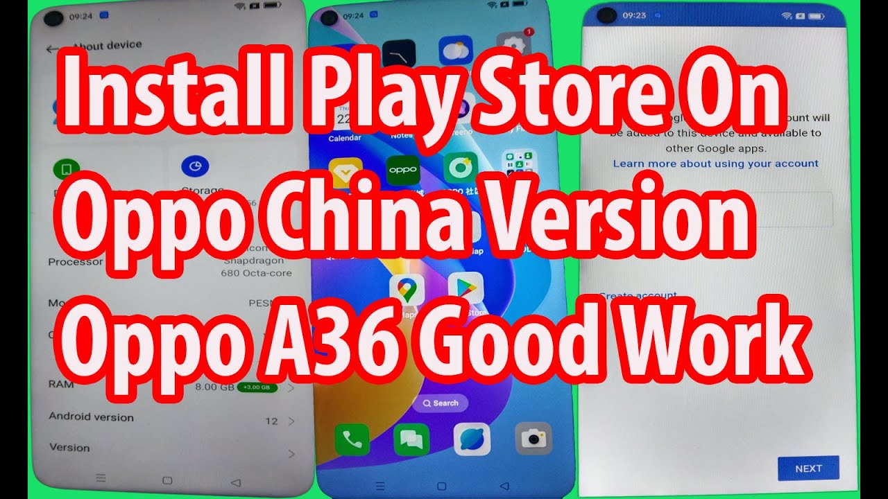 How To Install Play Store On Oppo China Version Android 12 Work 2026, Oppo A36 Fix Google Playstore