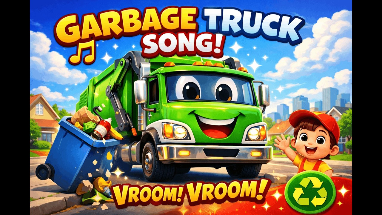 Big Garbage Truck Song 🚛 Vroom Vroom Kids Song (Clean City Fun!)