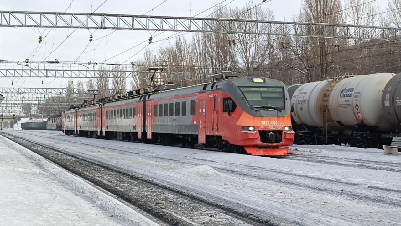 Прибытие ЭП3Д-0066 сообщением Анисовка — Лопуховка на ст. Трофимовский-1.