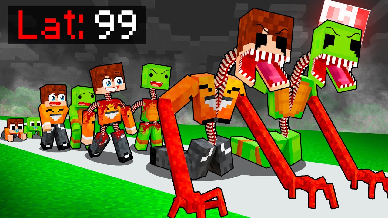 OD NARODZIN DO ŚMIERCI JAKO STRASZNE POTWORY w Minecraft!