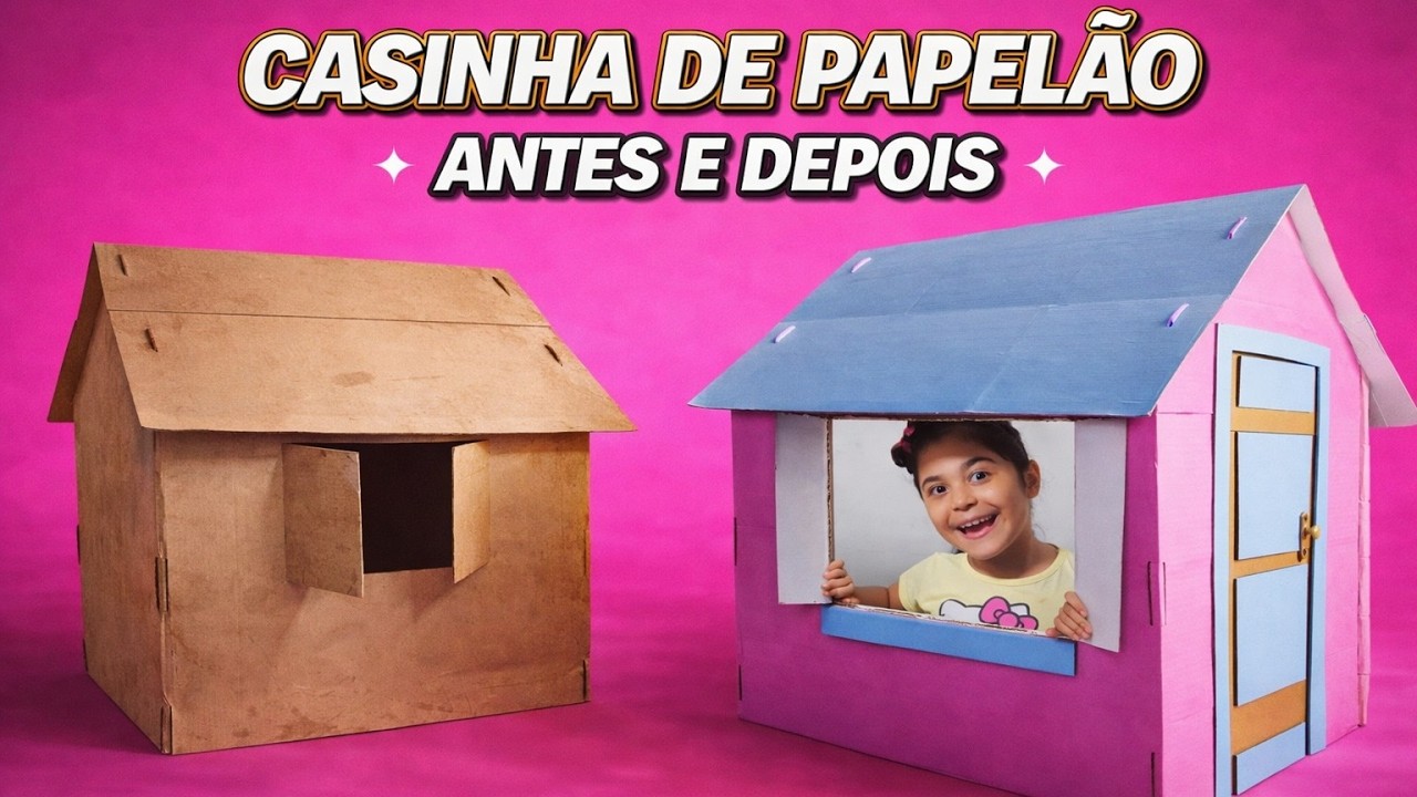 Como Transformar Papelão em uma Casinha Incrível! (Antes e Depois)