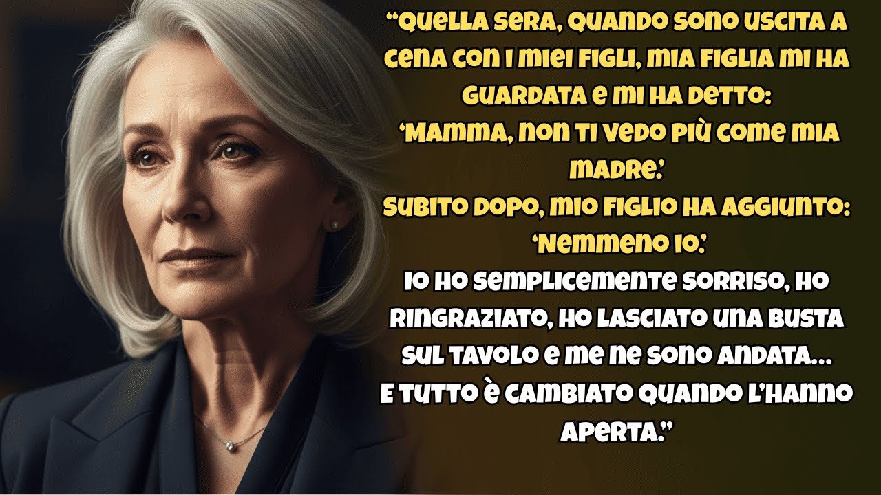 I miei figli: “Non sei più nostra madre”. Sorrisi, lasciai una busta e me ne andai.