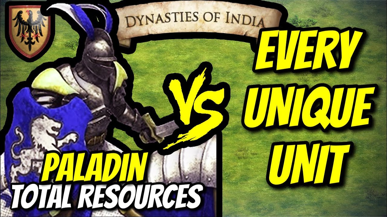 PALADIN (Teutons) vs EVERY UNIQUE UNIT (Total Resources) | AoE II: DE