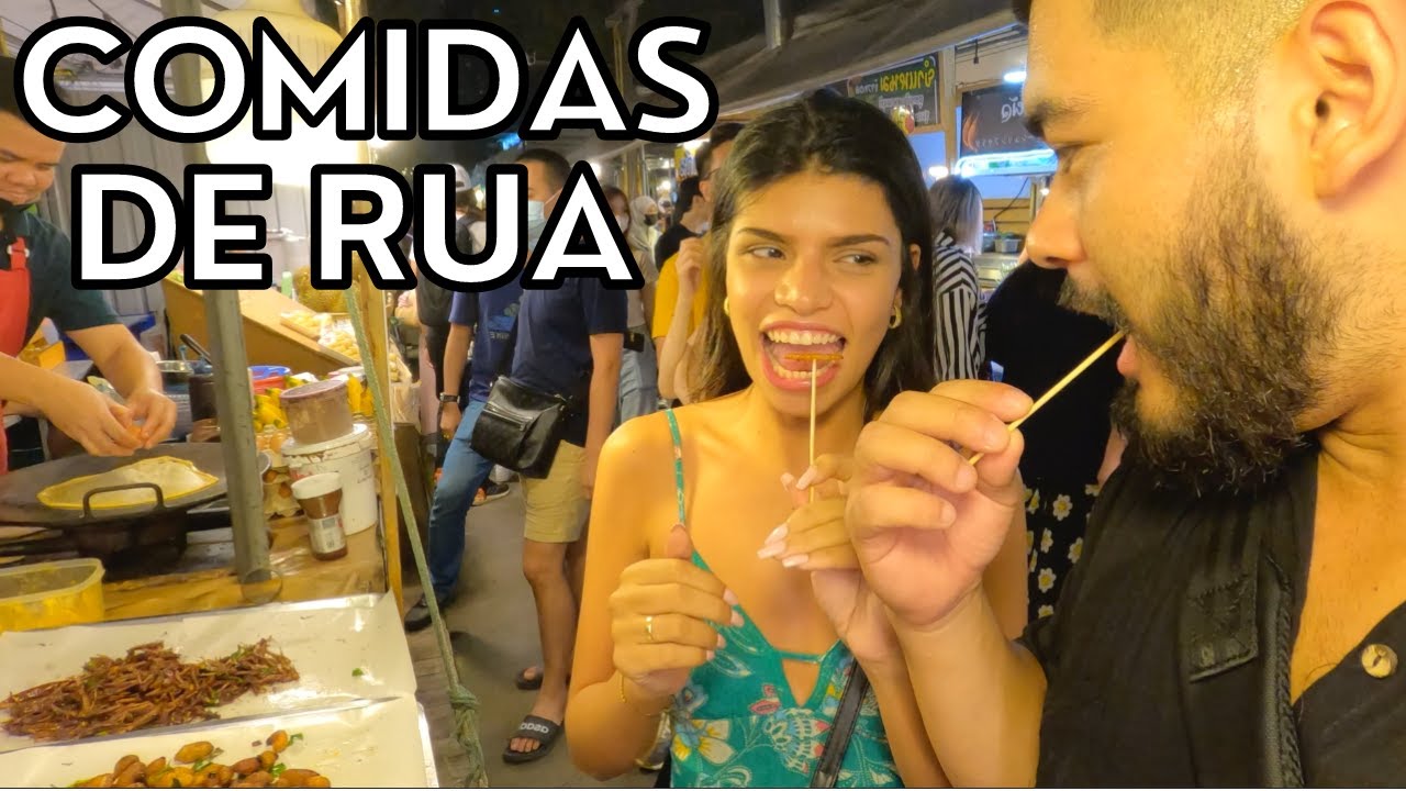 TAILANDESA ME LEVA PARA COMER LARVA NA TAILÂNDIA 🤮 Comidas de Rua na Tailândia