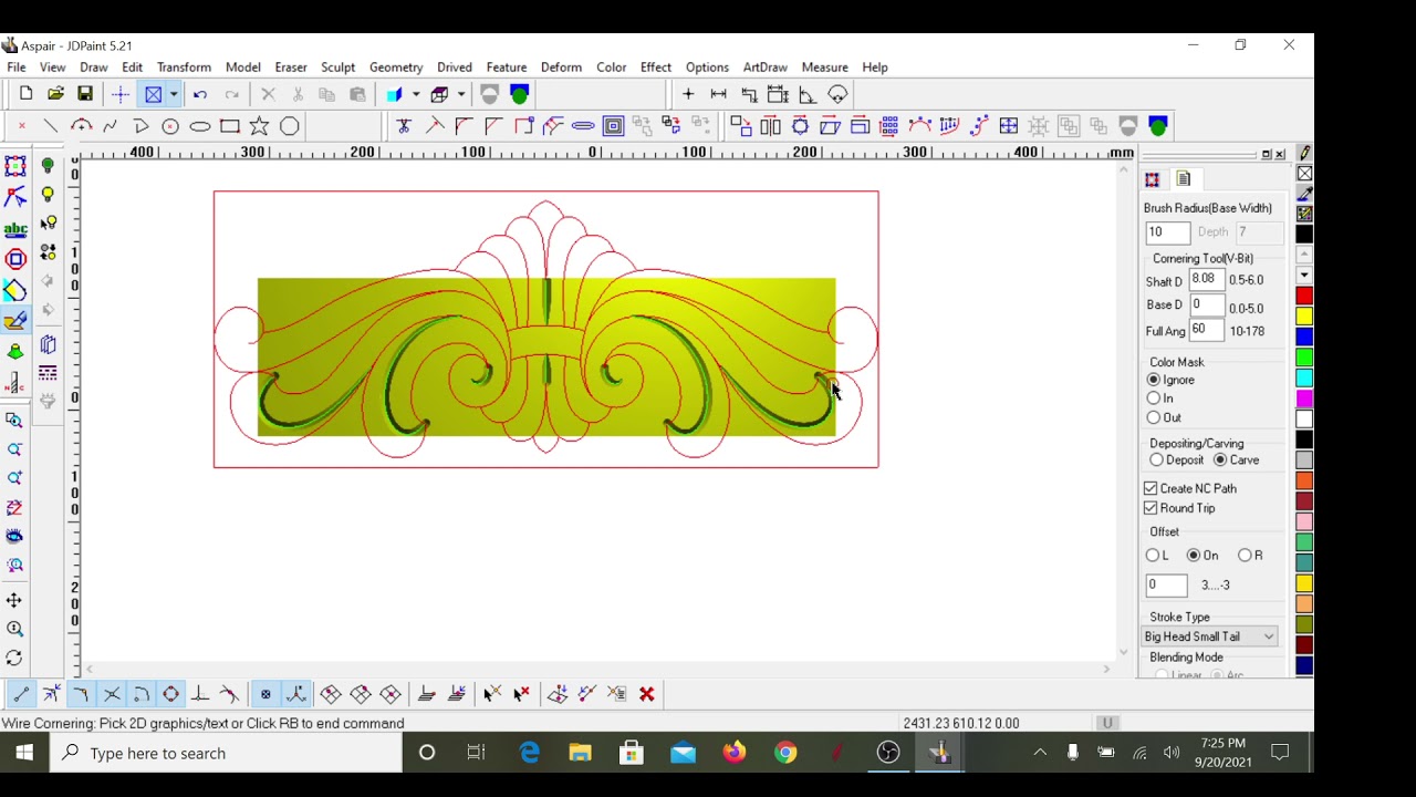 How To Carving 2.5D Design In Jd Paint Softoyar \Fluting In JdPaint \Fluting Carving In CNC Machine