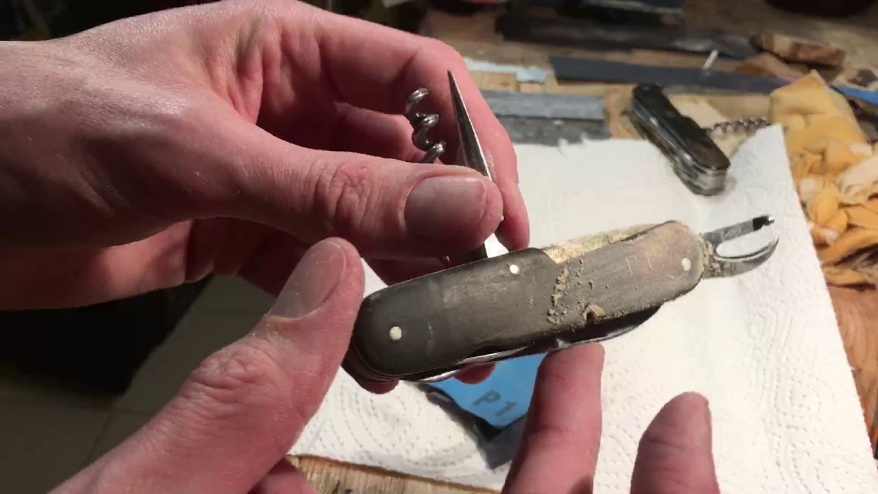 Victorinox Hornschalen restaurieren und Feder ersetzen