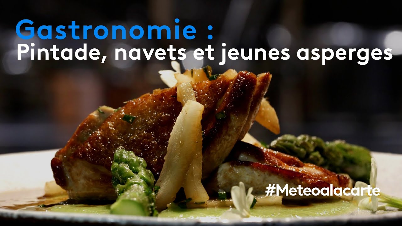 Gastronomie : volaille, navets et jeunes asperges