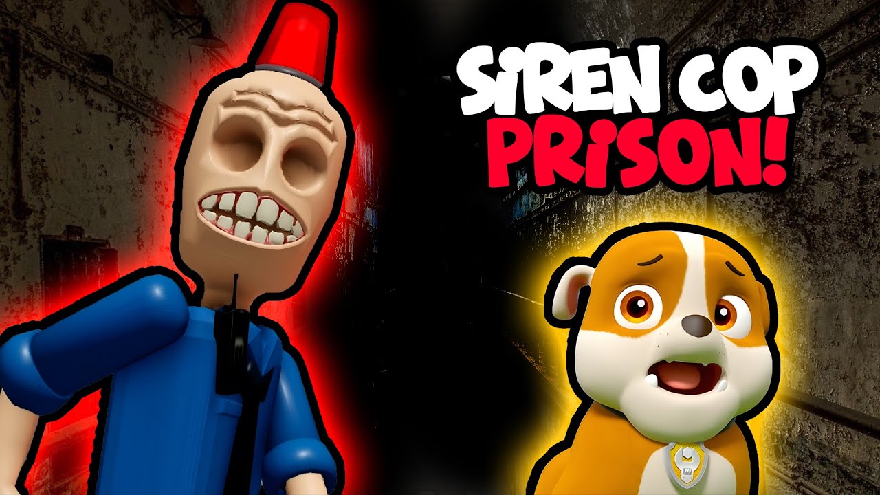 SIREN COP'S PRISON! (SCARY OBBY) | Roblox Funny Moments | Rubble in Roblox #obby  #roblox