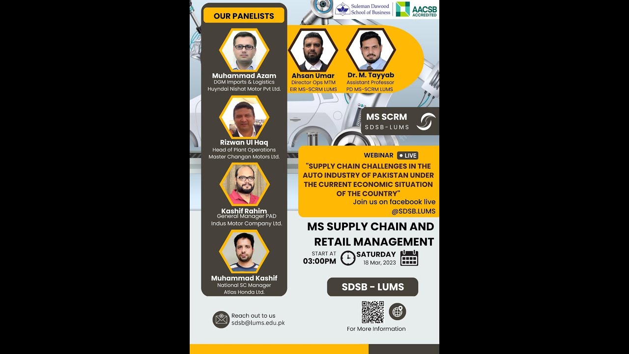 SCRM WEBINAR: SUPPLY CHAIN CHALLENGES IN THE AUTO INDUSTRY OF PAKISTAN