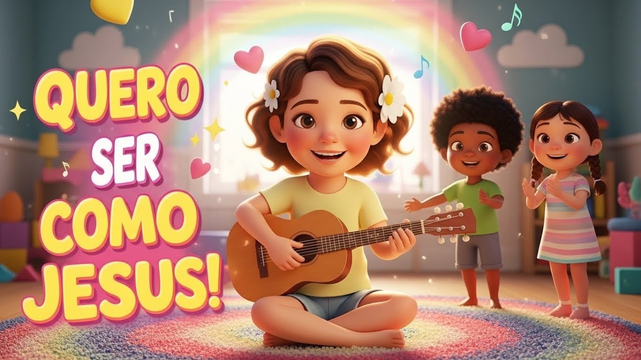 💖 Quero Ser Como Jesus! | 🎵 Música Alegre com Violão | Louvor Infantil Cristão 🙏🎶