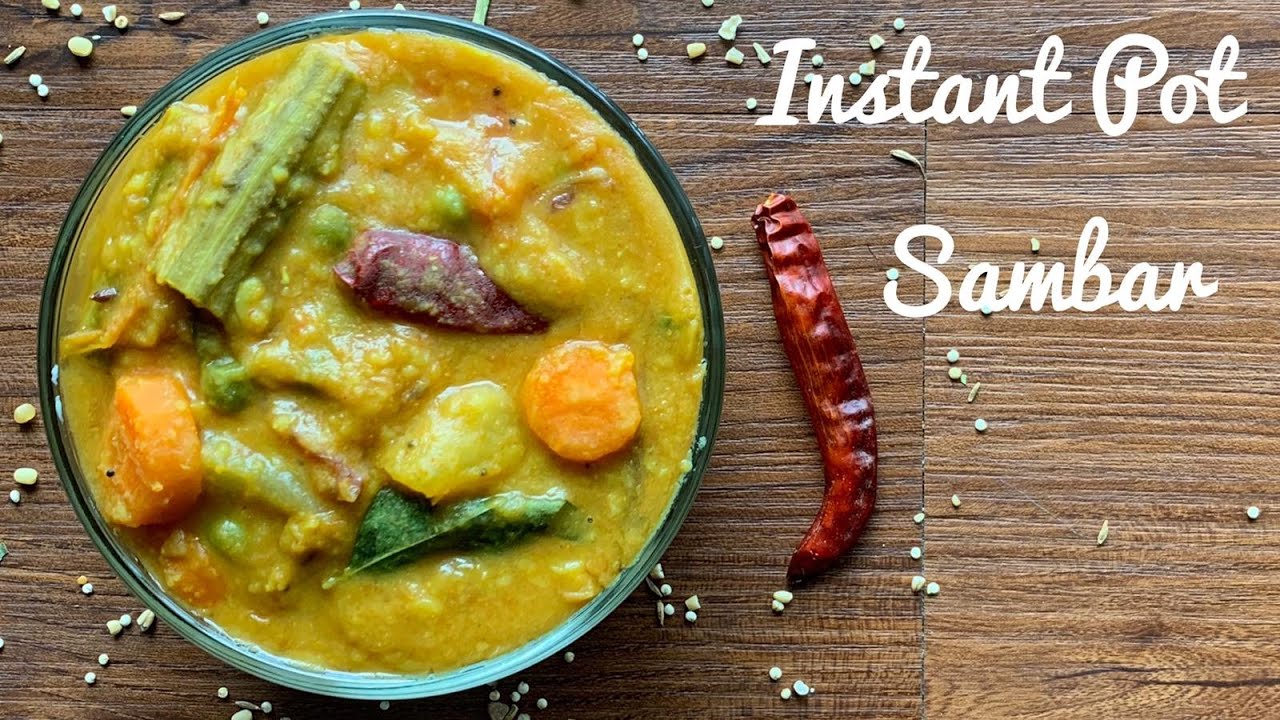 Sambar Recipe - South Indian Sambar In Instant Pot - Sambar In Pressure Cooker - Vegetable Sambar