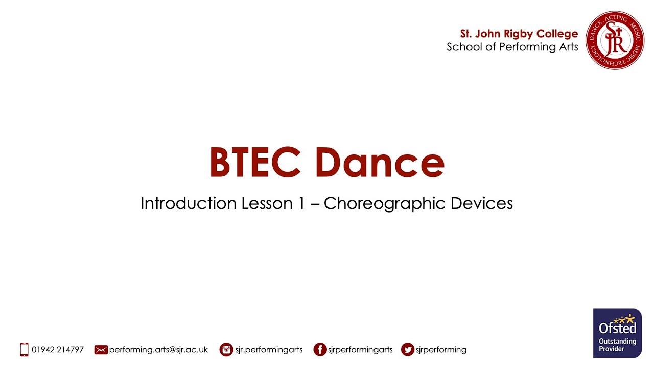 Dance Online Intro Lesson 1 - Choreographic Devices