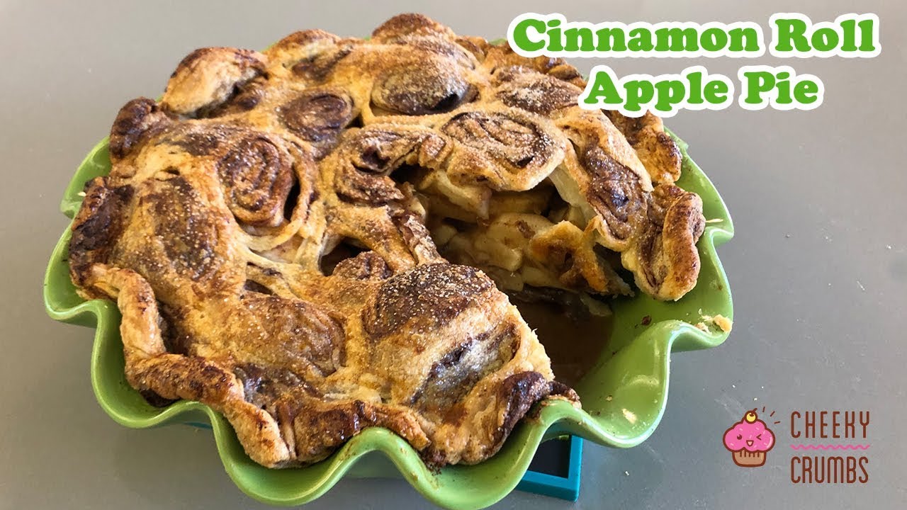Cinnamon Roll Apple Pie - Cheeky Crumbs