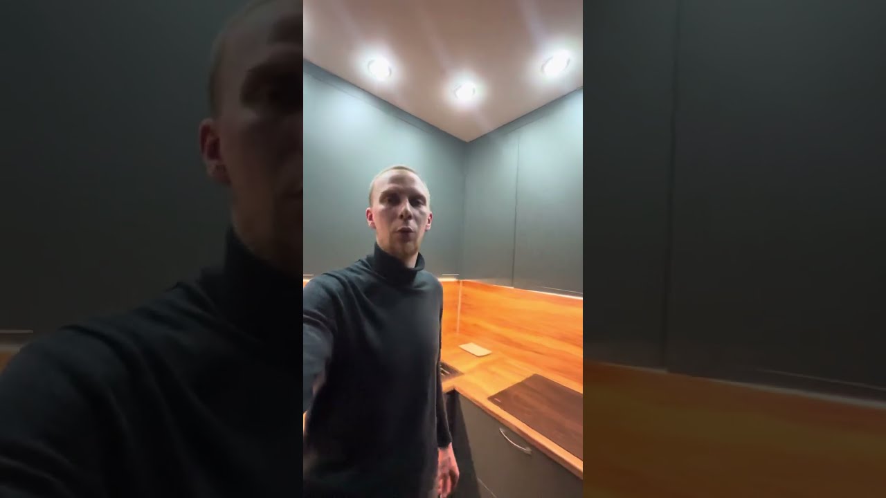 Угловая кухня, с еврозапил, фасад EvoGloss P004 Серый шторм матовый