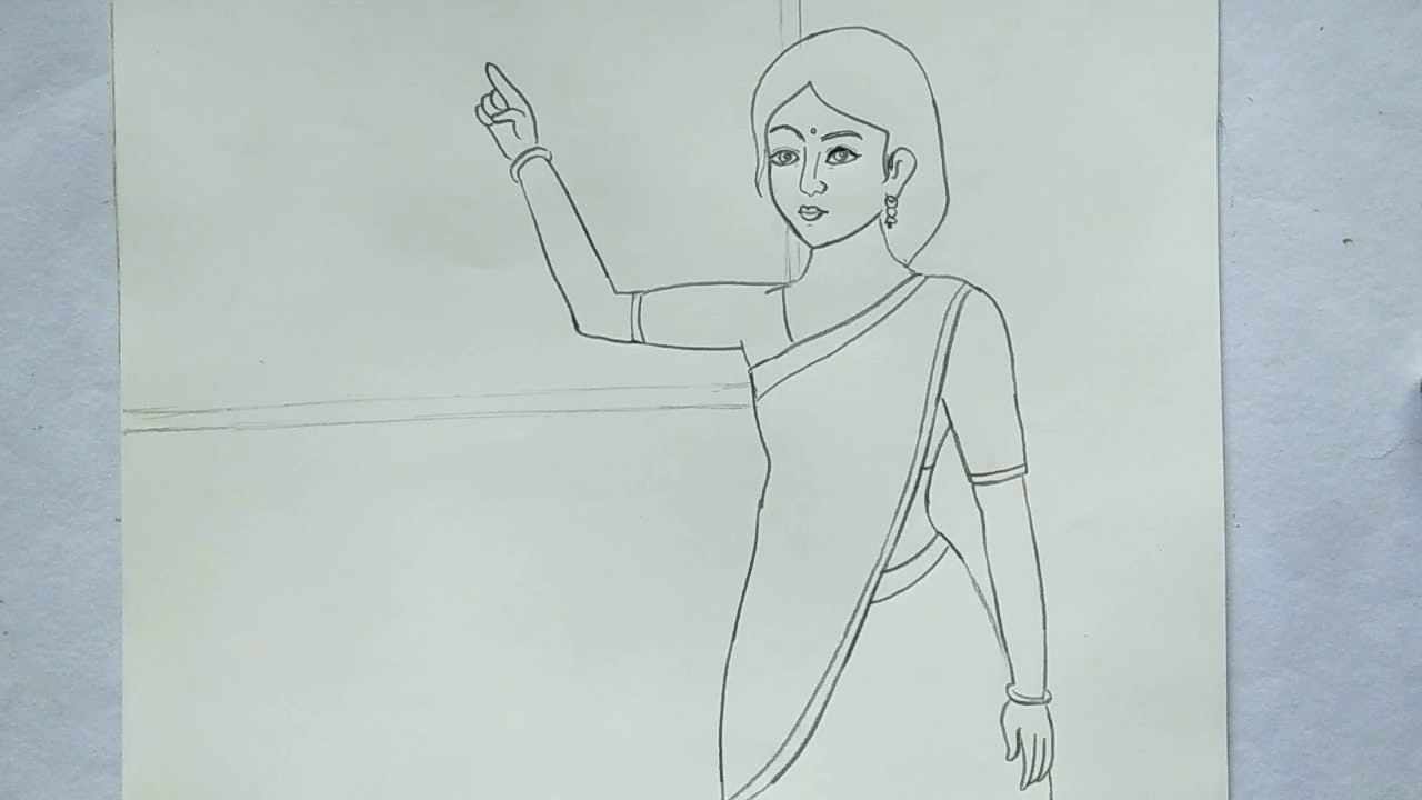 how to draw a school teacher