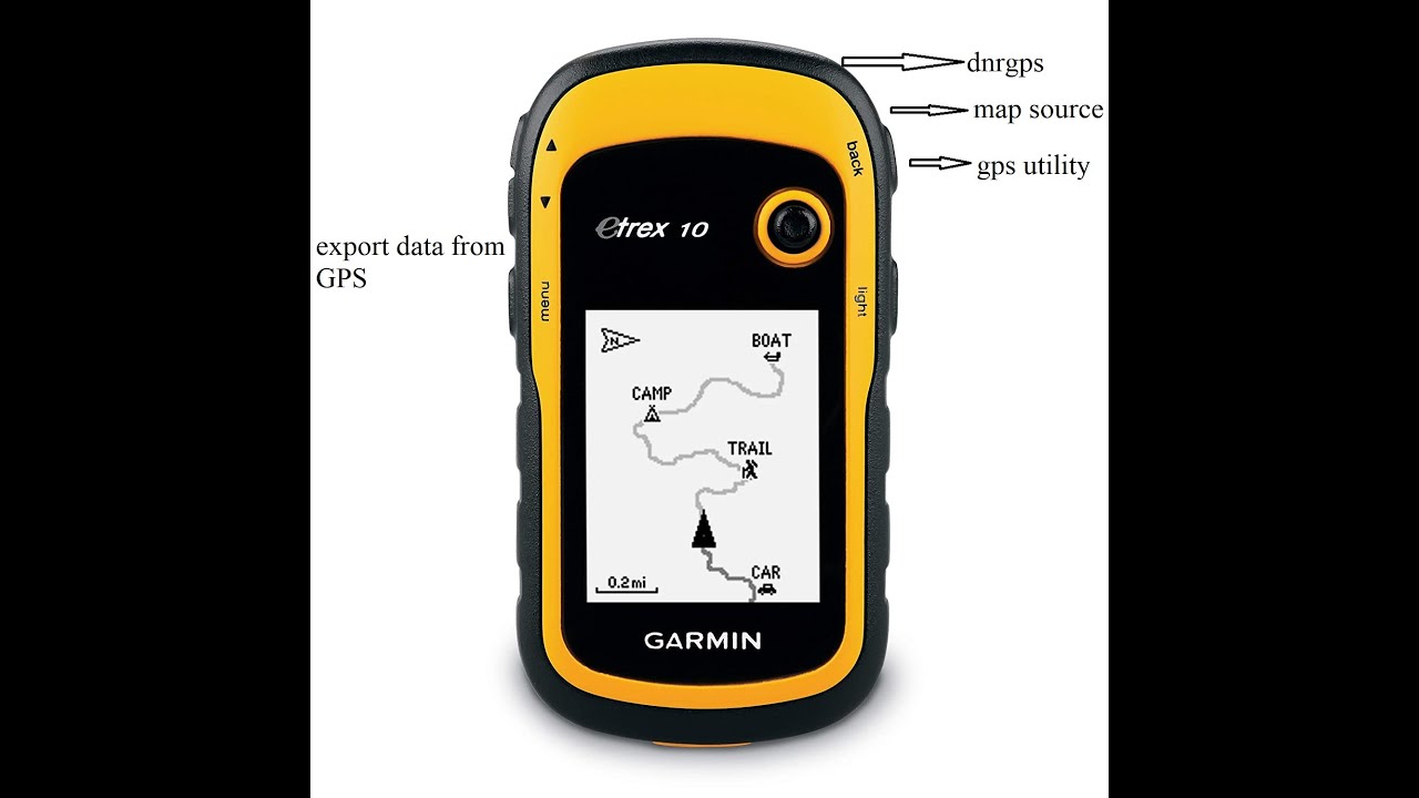 Extracting data from gps by the use of gps utility/dnrgps/map source