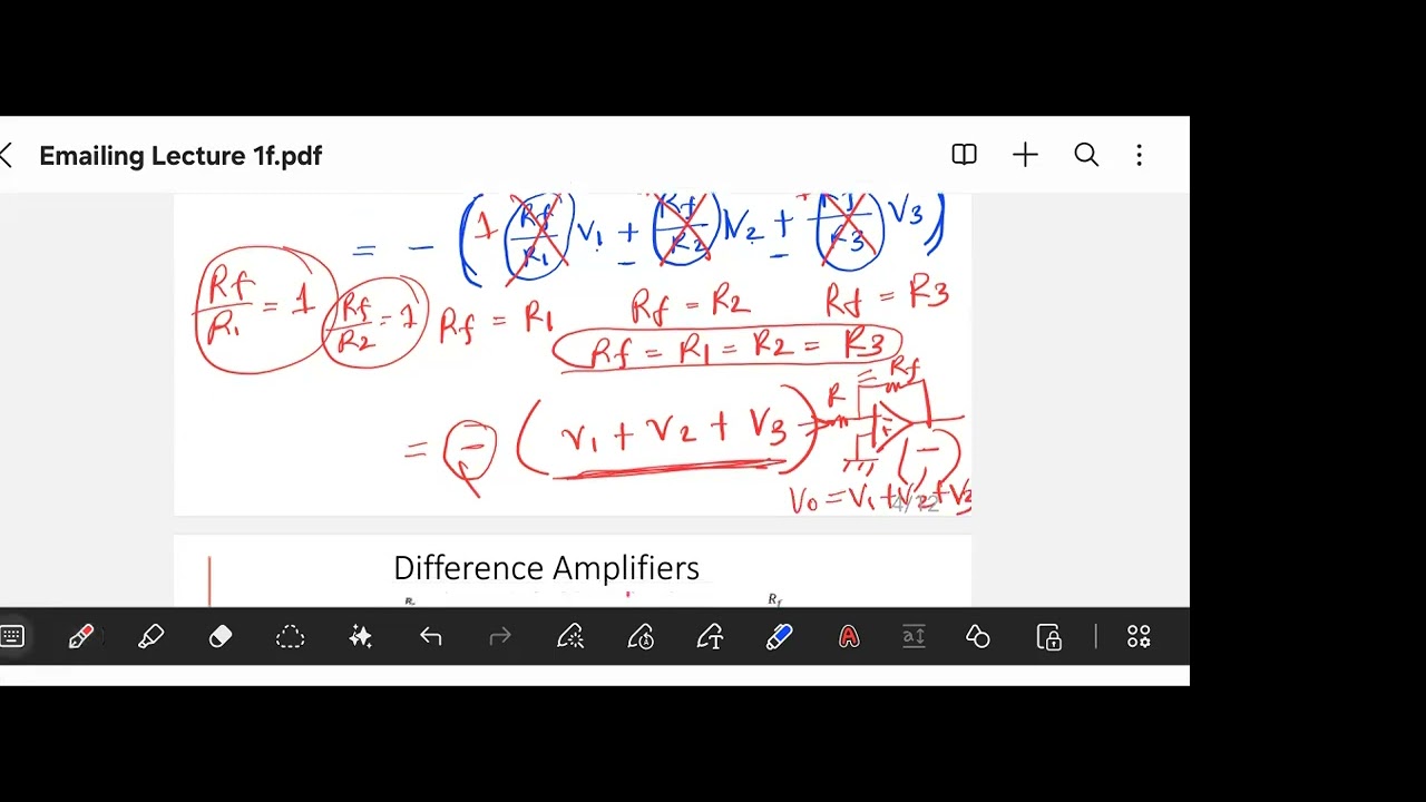 Summing and Difference Amplifier