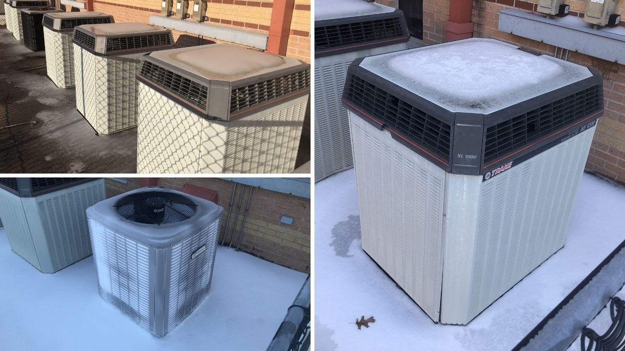 HVAC Heaven - Many Trane XL1800 & Other Heat Pumps Running, + 2 Defrost Cycles