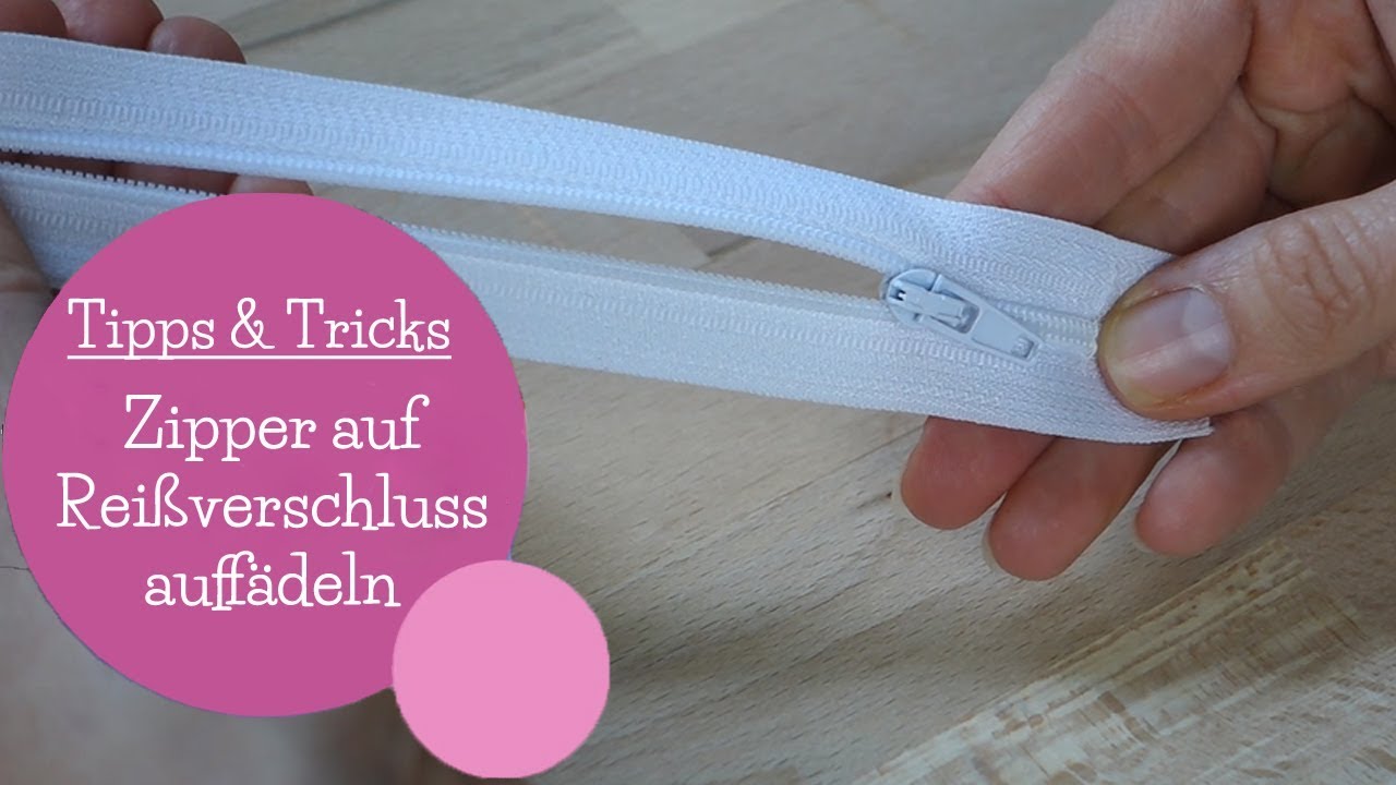 Schieber auf Reißverschluss auffädeln | Endlosreißverschluss | Zipper | Nähschule | mommymade