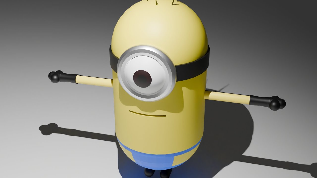 How to create a simple 3D Minion in Blender 