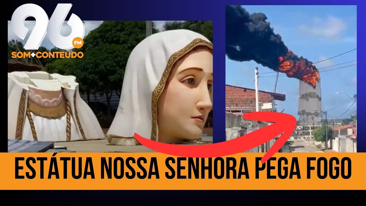 INCÊNDIO DESTRÓI ESTÁTUA DE NOSSA SENHORA DE FÁTIMA EM NATAL
