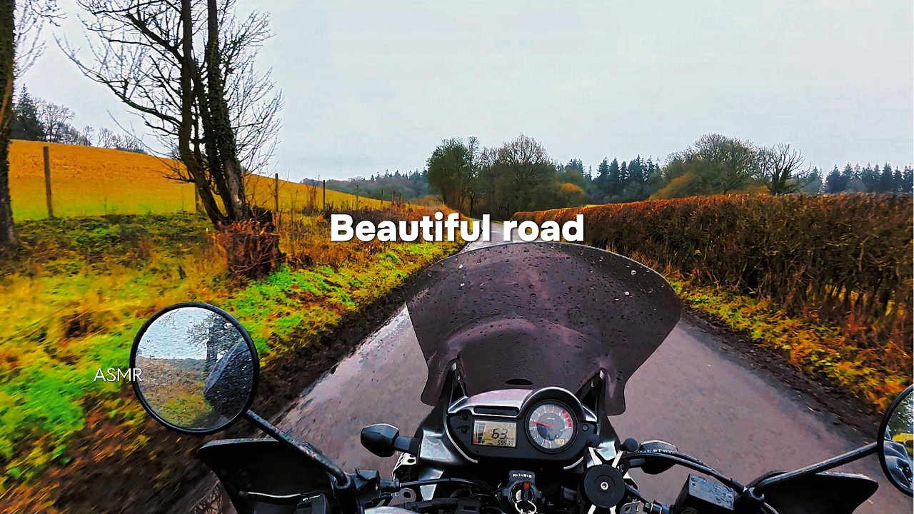 beautIful road and a motorcycle