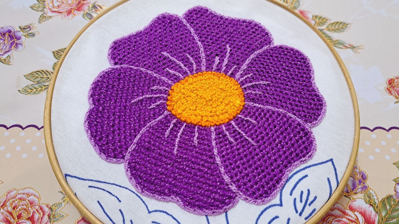 Bordado de flores 🌸 puntada de relleno 🌼