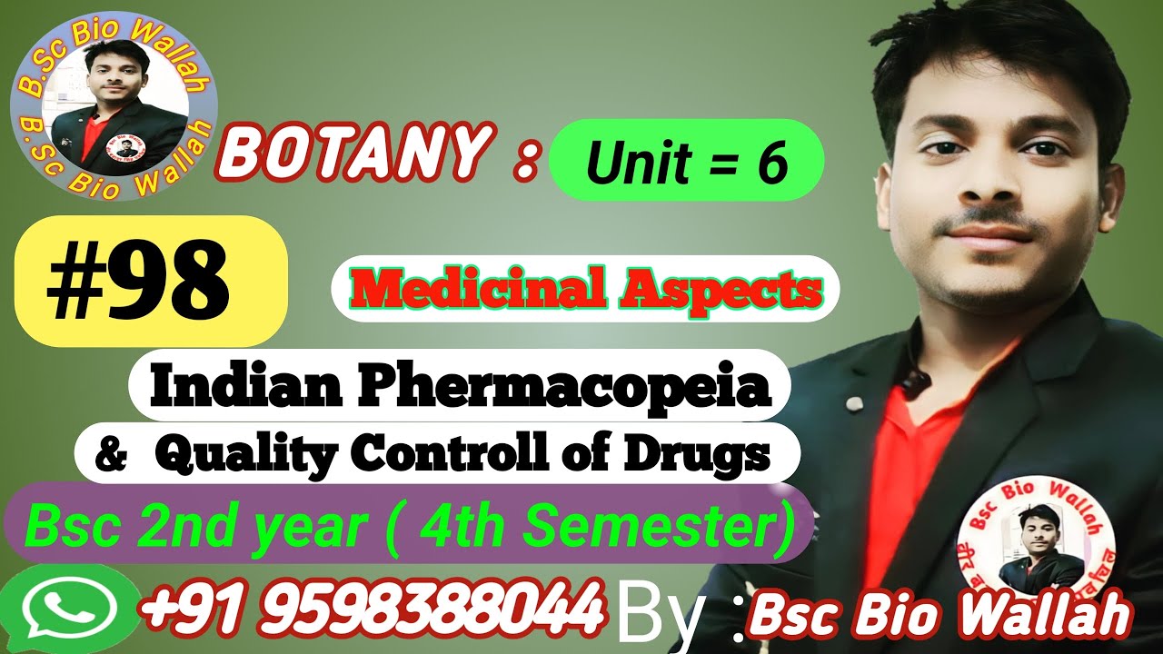 Indian Pharmacopeia & Quality Control of Drugs // Pharmacopeia // 